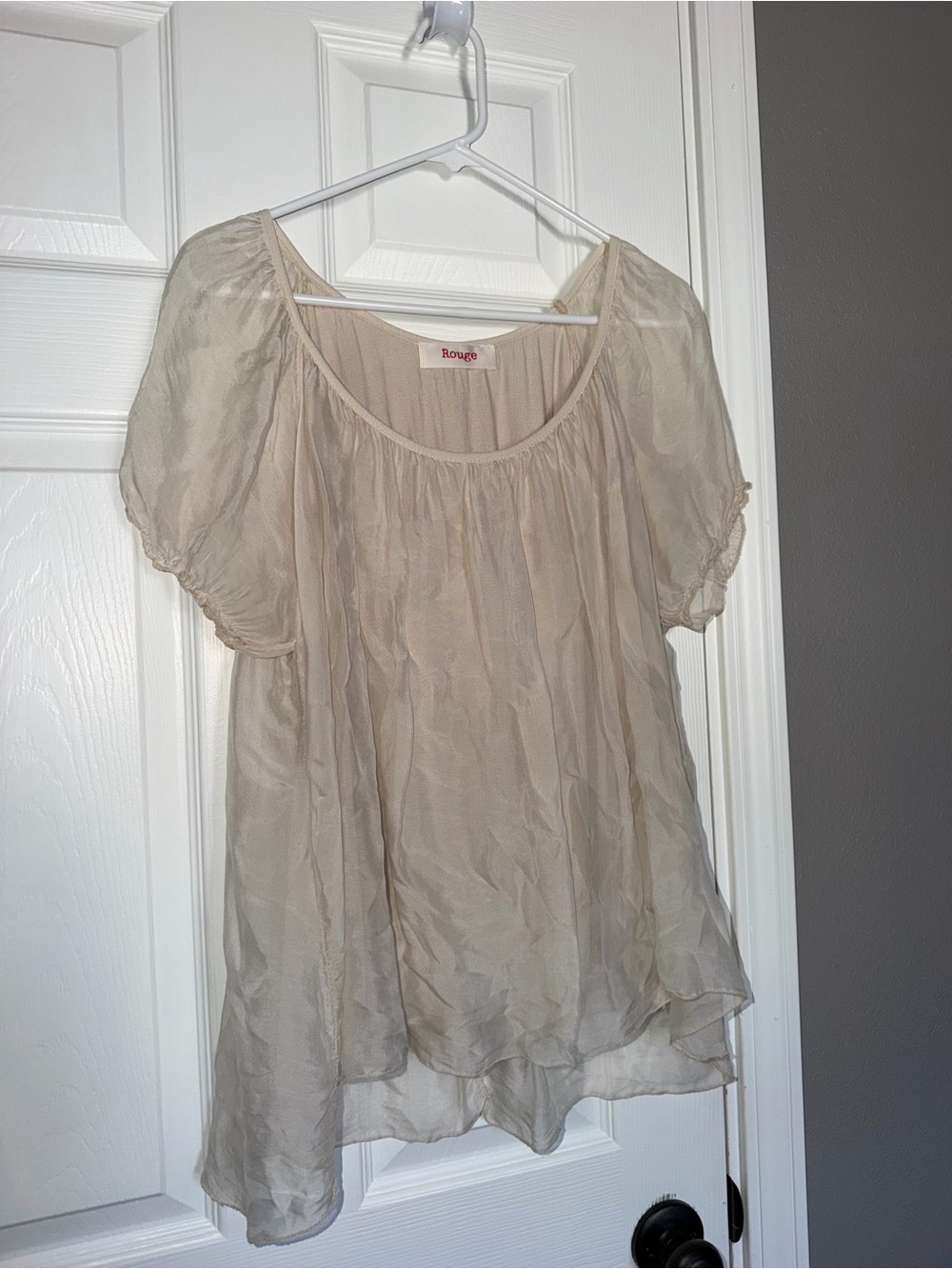 Rouge Cream shiny Boho Short-Sleeve blouse